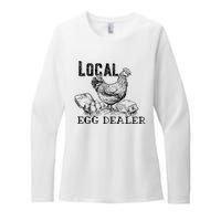 Local Egg Dealer Funny Bleached Chicken Lover Farm Farmer Womens CVC Long Sleeve Shirt