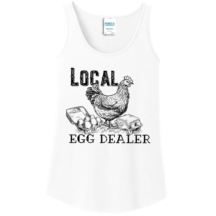 Local Egg Dealer Funny Bleached Chicken Lover Farm Farmer Ladies Essential Tank