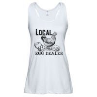 Local Egg Dealer Funny Bleached Chicken Lover Farm Farmer Ladies Essential Flowy Tank