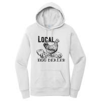 Local Egg Dealer Funny Bleached Chicken Lover Farm Farmer Women's Pullover Hoodie