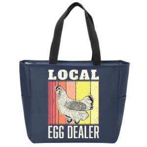 Local Egg Dealer Funny Chicken Farmer Support Zip Tote Bag