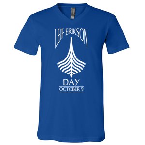 Leif Erikson Day Great Gift Ericson Norse Viking Explorer Gift V-Neck T-Shirt