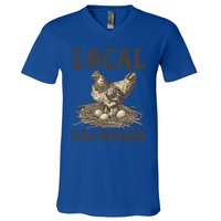 Local Egg Dealer Funny Chicken Lover Chicken Egg Farm Farmer Gift V-Neck T-Shirt