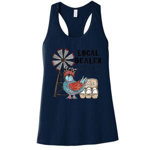 Local Egg Dealer Funny Chicken Easter Day Western Retro Women's Racerback Tank