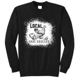 Local Egg Dealer Funny Bleached Chicken Lover Farm Farmer Sweatshirt