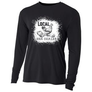 Local Egg Dealer Funny Bleached Chicken Lover Farm Farmer Cooling Performance Long Sleeve Crew