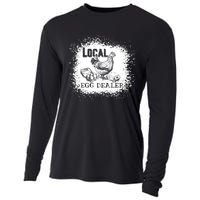 Local Egg Dealer Funny Bleached Chicken Lover Farm Farmer Cooling Performance Long Sleeve Crew