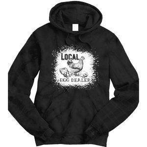 Local Egg Dealer Funny Bleached Chicken Lover Farm Farmer Tie Dye Hoodie