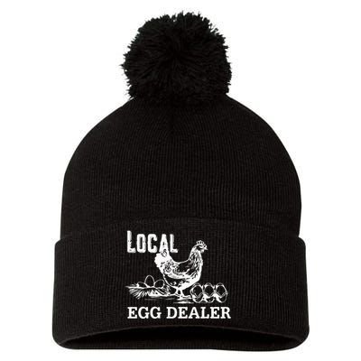 Local Egg Dealer Funny Women Farm Pom Pom 12in Knit Beanie