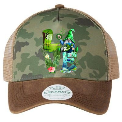 Love Earth Day Gnome Save Our Planet Environtal April 22 Gift Legacy Tie Dye Trucker Hat