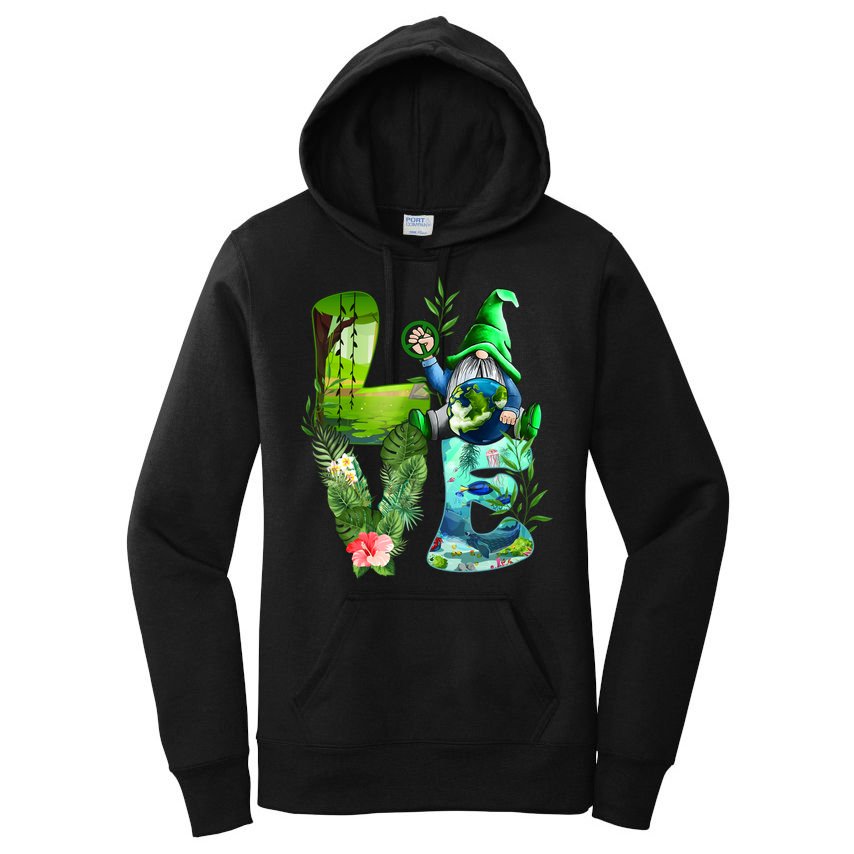 Love Earth Day Gnome Save Our Planet Environtal April 22 Gift Women's Pullover Hoodie