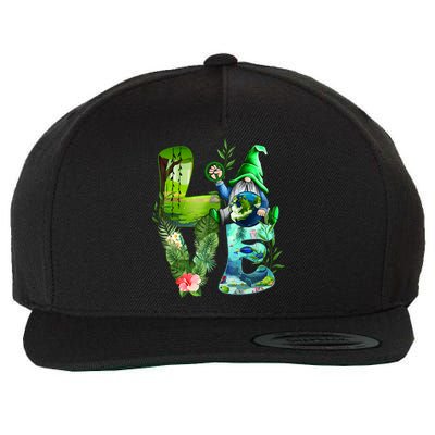 Love Earth Day Gnome Save Our Planet Environtal April 22 Gift Wool Snapback Cap