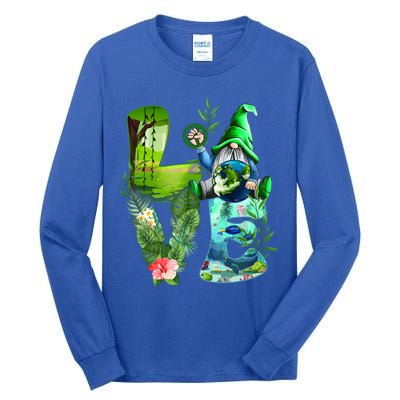 Love Earth Day Gnome Save Our Planet Environtal April 22 Gift Tall Long Sleeve T-Shirt