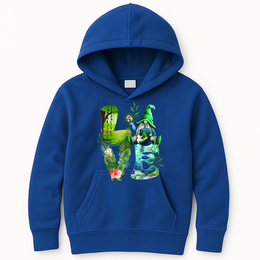 Love Earth Day Gnome Save Our Planet Environtal April 22 Gift Kids Hoodie