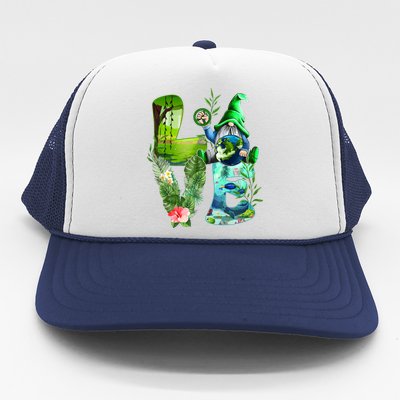 Love Earth Day Gnome Save Our Planet Environtal April 22 Gift Trucker Hat