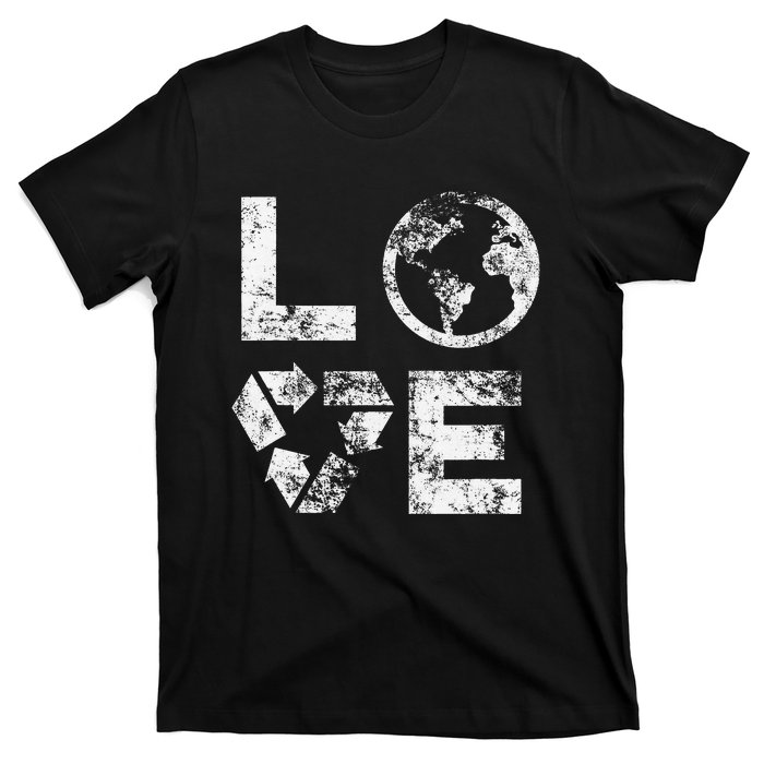 Love Earth Day 90s Vintage Recycling T-Shirt