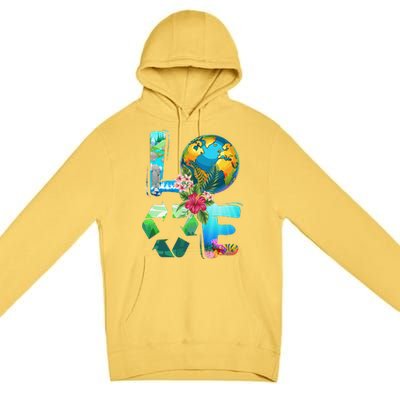 Love Earth Day 90s Planet Recycling Or Teacher Premium Pullover Hoodie