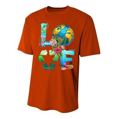 Love Earth Day 90s Planet Recycling Or Teacher Performance Sprint T-Shirt