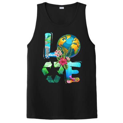 Love Earth Day 90s Planet Recycling Or Teacher PosiCharge Competitor Tank