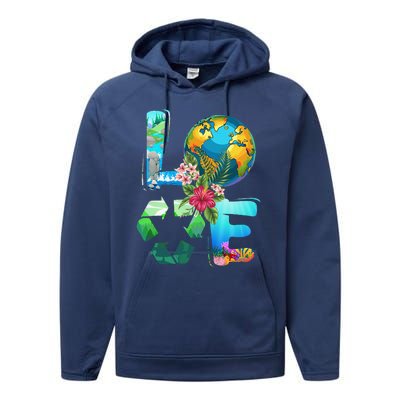 Love Earth Day 90s Planet Recycling Or Teacher Performance Fleece Hoodie