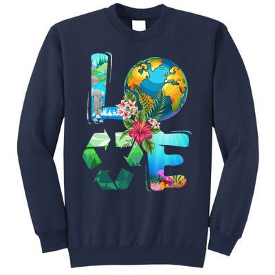 Love Earth Day 90s Planet Recycling Or Teacher Sweatshirt