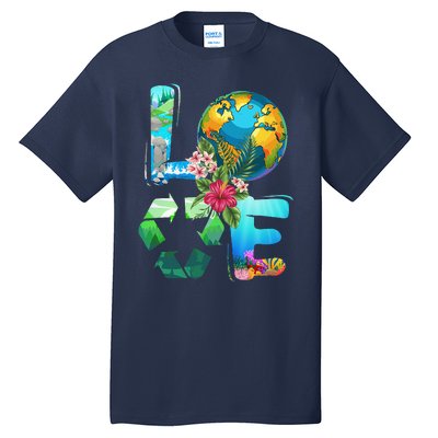 Love Earth Day 90s Planet Recycling Or Teacher Tall T-Shirt