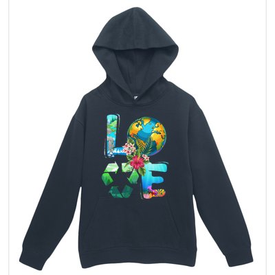 Love Earth Day 90s Planet Recycling Or Teacher Urban Pullover Hoodie