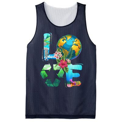 Love Earth Day 90s Planet Recycling Or Teacher Mesh Reversible Basketball Jersey Tank