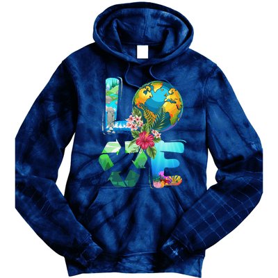 Love Earth Day 90s Planet Recycling Or Teacher Tie Dye Hoodie