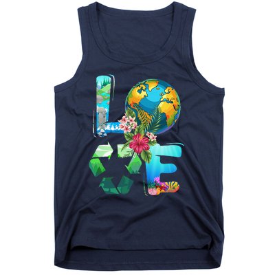 Love Earth Day 90s Planet Recycling Or Teacher Tank Top