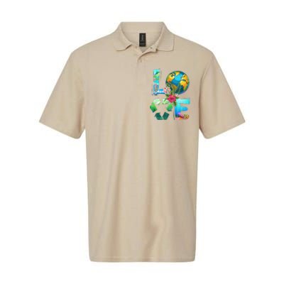 Love Earth Day 90s Planet Recycling Or Teacher Softstyle Adult Sport Polo