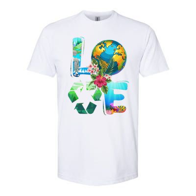 Love Earth Day 90s Planet Recycling Or Teacher Softstyle® CVC T-Shirt