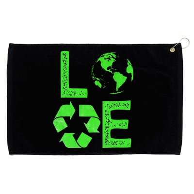 Love Earth Day 90s Planet Vintage Recycling Or Teacher Funny Grommeted Golf Towel