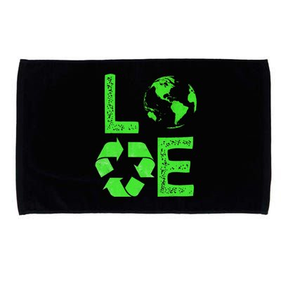 Love Earth Day 90s Planet Vintage Recycling Or Teacher Funny Microfiber Hand Towel