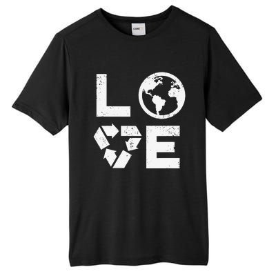 Love Earth Day 90s Vintage Recycling Or Teacher Tall Fusion ChromaSoft Performance T-Shirt