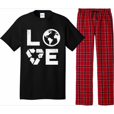 Love Earth Day 90s Vintage Recycling Or Teacher Pajama Set