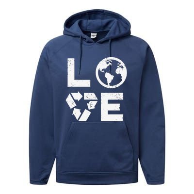 Love Earth Day 90s Vintage Recycling Or Teacher Performance Fleece Hoodie