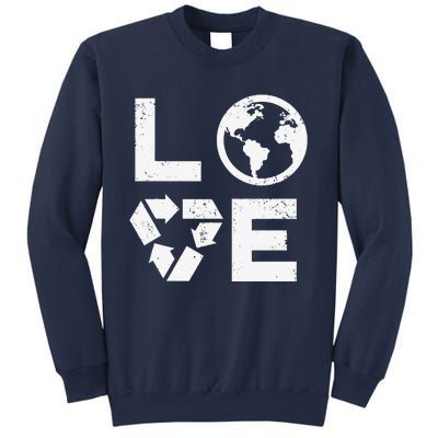 Love Earth Day 90s Vintage Recycling Or Teacher Sweatshirt