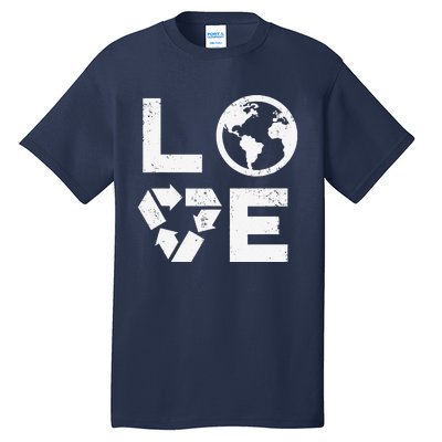 Love Earth Day 90s Vintage Recycling Or Teacher Tall T-Shirt