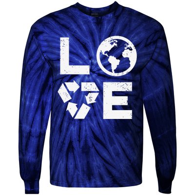 Love Earth Day 90s Vintage Recycling Or Teacher Tie-Dye Long Sleeve Shirt