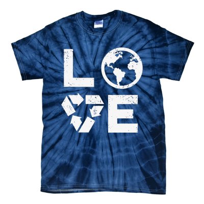 Love Earth Day 90s Vintage Recycling Or Teacher Tie-Dye T-Shirt