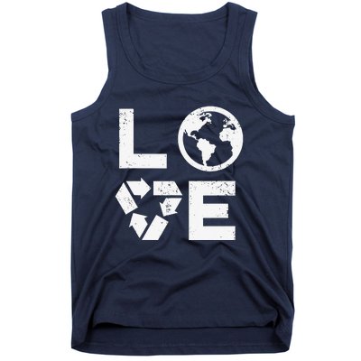 Love Earth Day 90s Vintage Recycling Or Teacher Tank Top