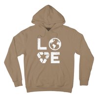 Love Earth Day 90s Vintage Recycling Or Teacher Hoodie