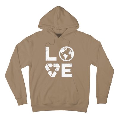 Love Earth Day 90s Vintage Recycling Or Teacher Hoodie