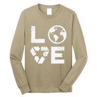 Love Earth Day 90s Vintage Recycling Or Teacher Long Sleeve Shirt