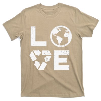 Love Earth Day 90s Vintage Recycling Or Teacher T-Shirt