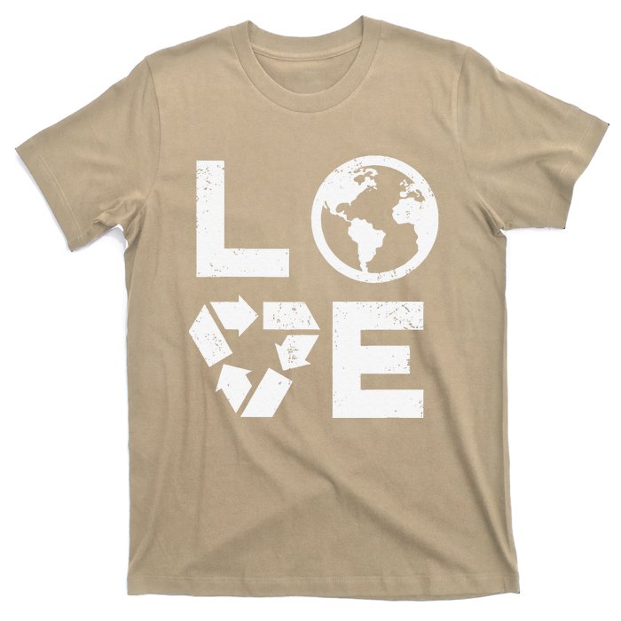 Love Earth Day 90s Vintage Recycling Or Teacher T-Shirt