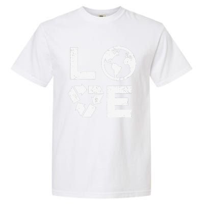 Love Earth Day 90s Vintage Recycling Or Teacher Garment-Dyed Heavyweight T-Shirt