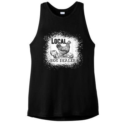 Local Egg Dealer Funny Bleached Chicken Lover Farm Farmer Ladies PosiCharge Tri-Blend Wicking Tank