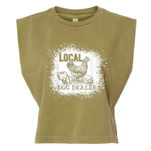 Local Egg Dealer Funny Bleached Chicken Lover Farm Farmer Garment-Dyed Women's Muscle Tee